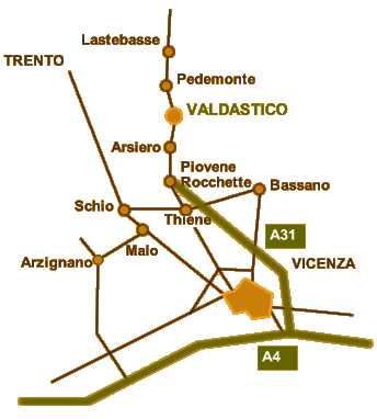 mappa stradale per San Pietro di Valdastico